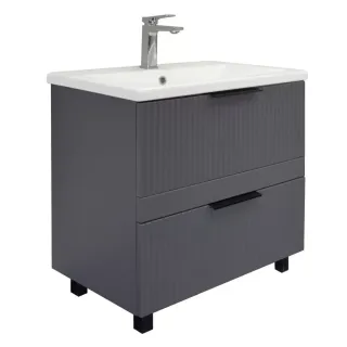 Тумба-умывальник Comforty Лима-70Н2 антрацит с раковиной Como 70