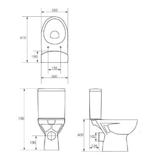 Унитаз-компакт Cersanit PARVA NEW CLEAN ON KO-PA011-3/6-CON-DL с микролифтом