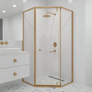 Душевой уголок RGW HO-088Gb 350608800-16 100x100 см брашированное золото