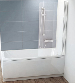 Шторка на ванну Ravak Chrome CVS1-80 R 7QR40100Z1 Transparent профиль белый правый