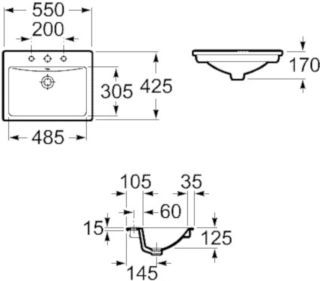 Раковина Roca Diverta 327116000 55x42.5 см