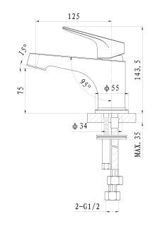 Смеситель для раковины Wonzon & Woghand Balance WW-051101-CR хром