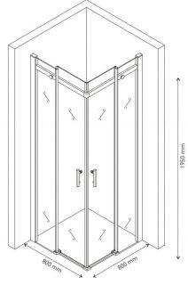 Душевой уголок Berges Melita 80x80см хром 061023