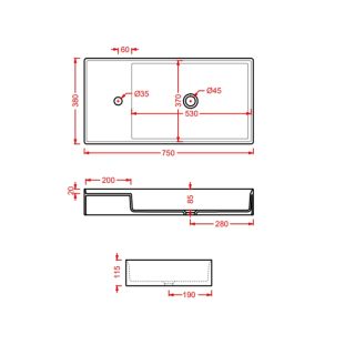 Раковина ArtCeram Scalino SCL004 01 00 белая 60 см