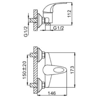 Смеситель для душа Frap F2002-B хром