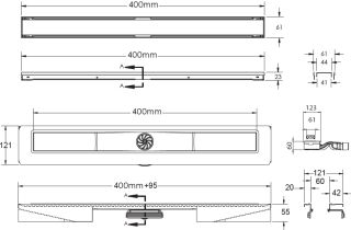 Душевой лоток Berges Wasserhaus B1 Keramik 090115 40 Матовый хром