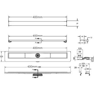 Душевой лоток Berges Wasserhaus C1 Norma 090135 40 Матовый хром