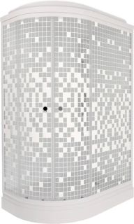 Душевая кабина Triton Коралл Щ0000043488 правая 120x80 см профиль белый стекло мозаика