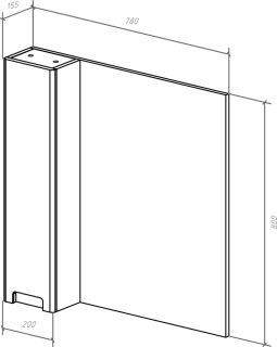 Зеркало-шкаф Bellezza Пегас 80см левый бежевый 00000008053