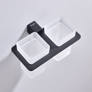 Стакан для ванной комнаты Raglo R301.08.06 двойной чёрный