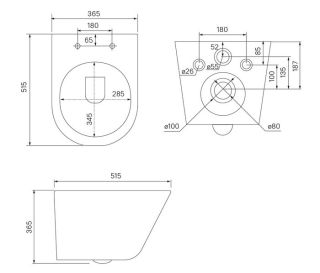Подвесной унитаз IDDIS Calipso CALR3BMi25 безободковый чёрный матовый