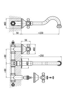 Смеситель для раковины Rav Slezak Morava retro MK131 Хром