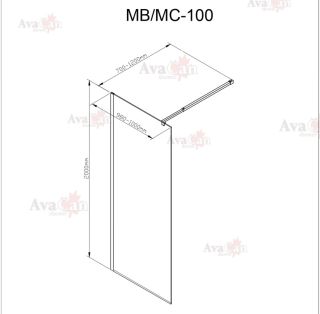 Душевая перегородка AvaCan MC100 MT хром