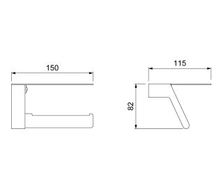 Держатель для туалетной бумаги Timo Selene с полкой для телефона чёрный 14043/03