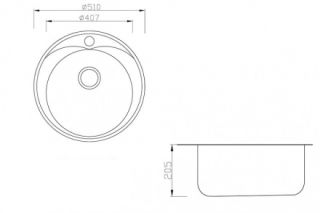 Мойка кухонная Zorg Inox PVD SZR-510/205-BRONZE