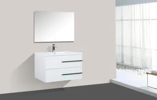 Подвесная тумба с раковиной Parly Spa Bella70 белый глянцевый