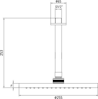 Верхний душ E.C.A. Myra 102145033C1EX чёрный