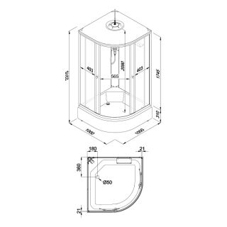 Душевая кабина Triton Стандарт-Полосы Щ0000061824 100x100 см профиль белый стекло с узором