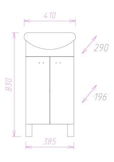 Напольная тумба под раковину Onika Азов 104001 40см белый