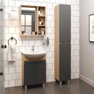 Напольная тумба под раковину Onika Милтон 105037 50см серый/дуб сонома