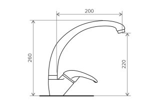 Смеситель для кухни Tolero Высокий чёрный 694746