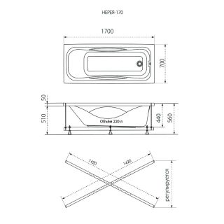 Акриловая ванна Triton Оптима Щ0000051432 170x70 см белый
