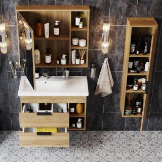 Подвесная тумба под раковину Onika Легран 108047 80см дуб галифакс