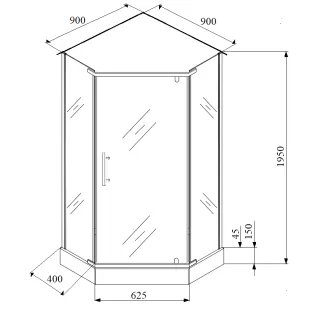 Душевой уголок Parly ZPE911BE 90x90 см
