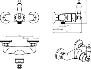 Смеситель для душа Boheme Vogue  бронза 204