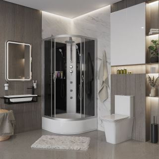 Душевая кабина Niagara NG-3502-14BKTG с гидромассажем 100x100см серебро/тонированное