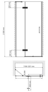 Душевая дверь Wasserkraft Aller 10H05LWHITE 120x200 левая