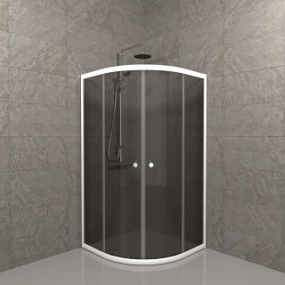 Душевой уголок Triton Грэй Щ0000066475 90x90 см профиль белый стекло тонированное