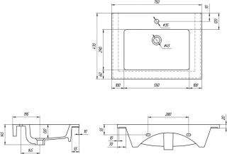 Мебельная раковина Kirovit Оскар 75 см белый