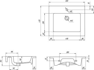 Раковина Kirovit Оскар 65 см