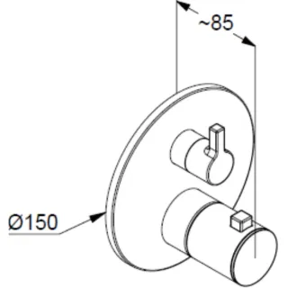 Термостатический смеситель для ванны и душа Kludi Nova Puristic 208855315 белый матовый