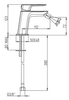 Смеситель для биде Paini Nove 09CR304 хром