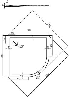 Поддон Акватон Калифорния 100x100см белый 1A715436CA010