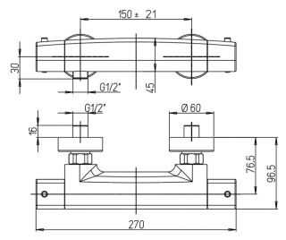 Смеситель для душа Paini Nove 09CR511TH с термостатом хром