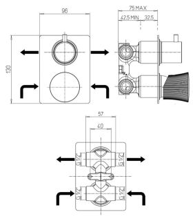 Встраиваемый смеситель для ванны Paini Domus 18CR691PZ хром