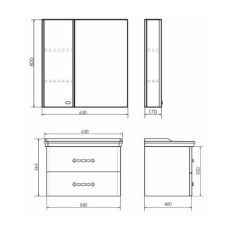 Comforty Тумба-умывальник "Неаполь-65" белый глянец с раковиной 50165