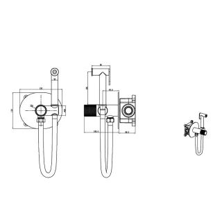 Гигиенический душ со смесителем Boheme Tech 157-SGM оружейная сталь