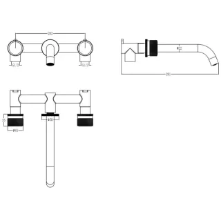 Встраиваемый смеситель для раковины Boheme Aura 152-2-MG-A золото матовое