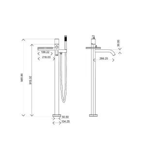 Напольный смеситель для ванны Boheme Stick Linea 129-NB.3 брашированный никель