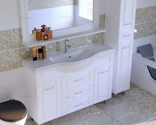 Тумба под раковину СанТа Монарх 700106 120см белый