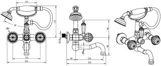 Смеситель для ванны Boheme Imperiale Presente золото 333