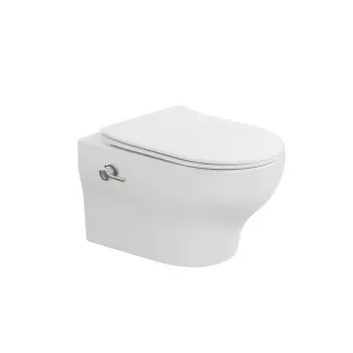 Подвесной унитаз Boheme Fiore 978-SET-2-W безободковый с функцией биде белый глянец