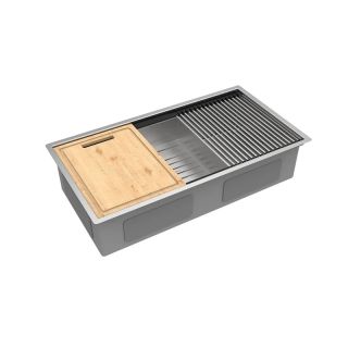 Кухонная мойка Lemark Tabaga 820 9937133 в комплекте с разделочной доской ролл-матом и коландером сталь