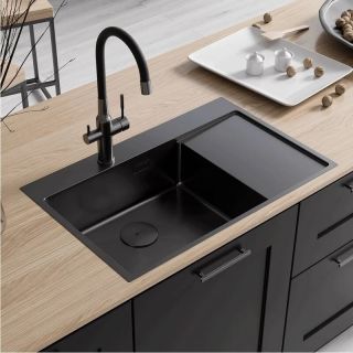 Кухонная мойка Lemark Kezadra 780L 9932152 чёрный матовый