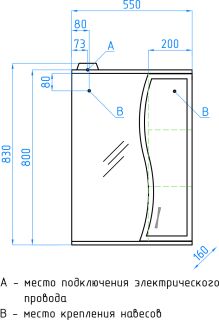 Зеркальный шкаф Style Line Панда ЛС-00000173
