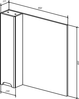 Зеркало-шкаф Bellezza Андрэа 80см левый белый 00000007012